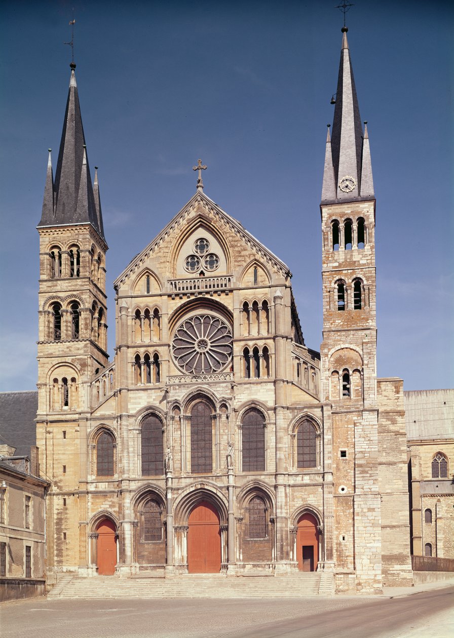 Principal facade of the abbey by French School