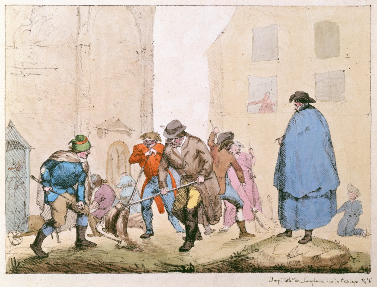 Roadsweepers in Paris by French School