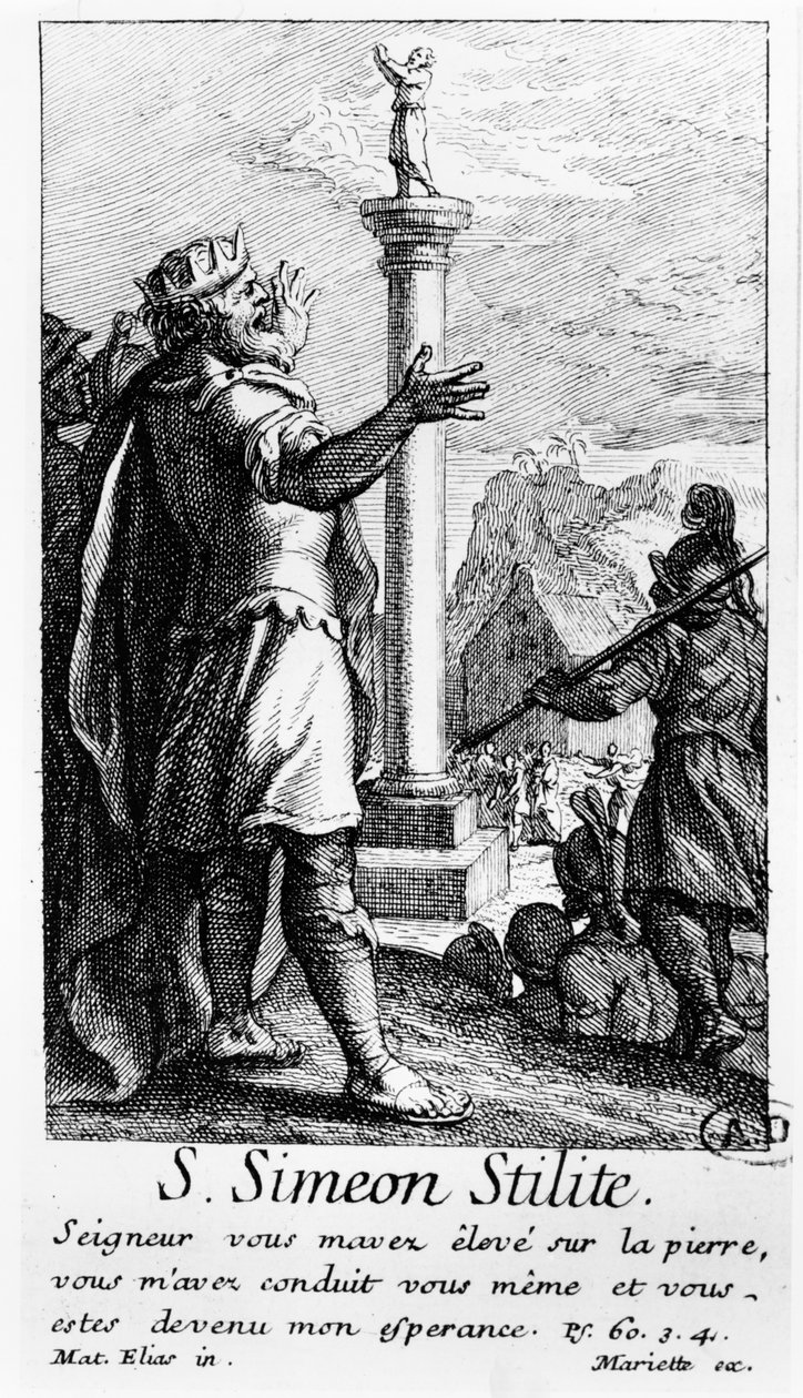 Saint Simeon Stylite on his Column by French School
