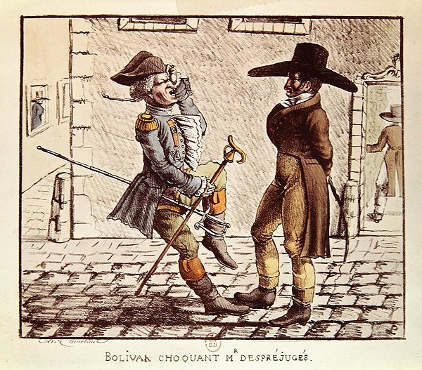 Simon Bolivar shocking M. Desprejuges by French School
