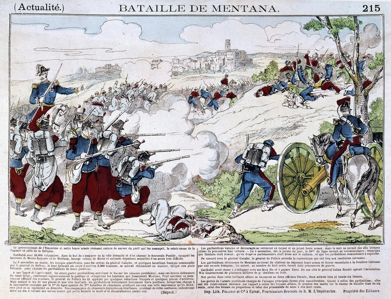 The Battle of Mentana on November 3 by French School