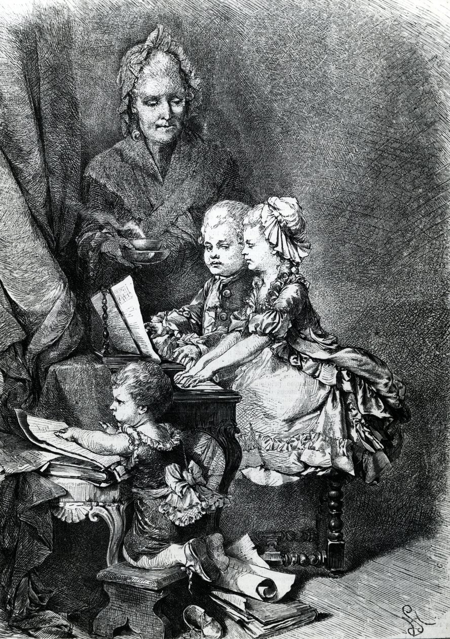 The Infant Mozart Playing the Piano by French School