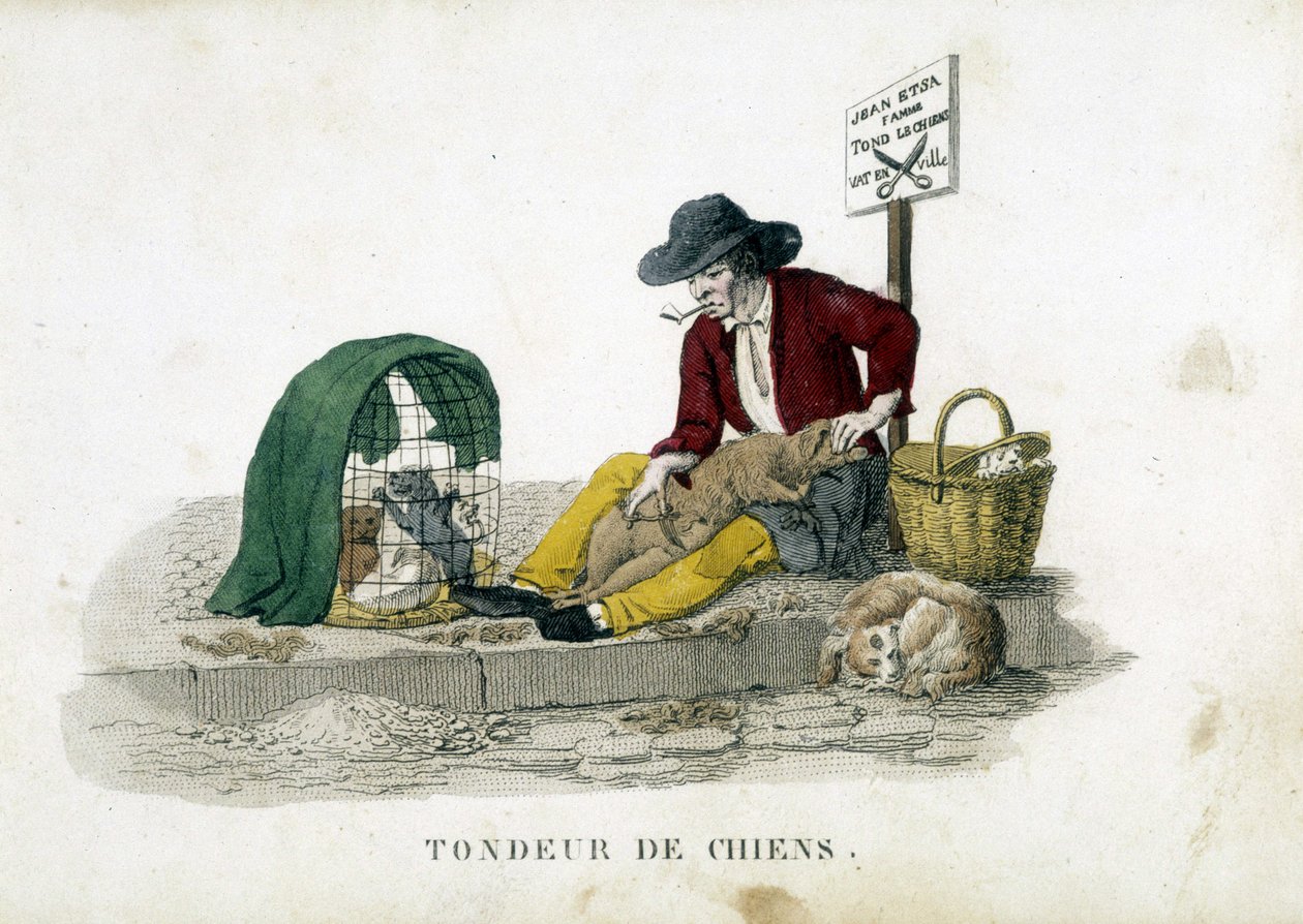 The Dog Mower by French School