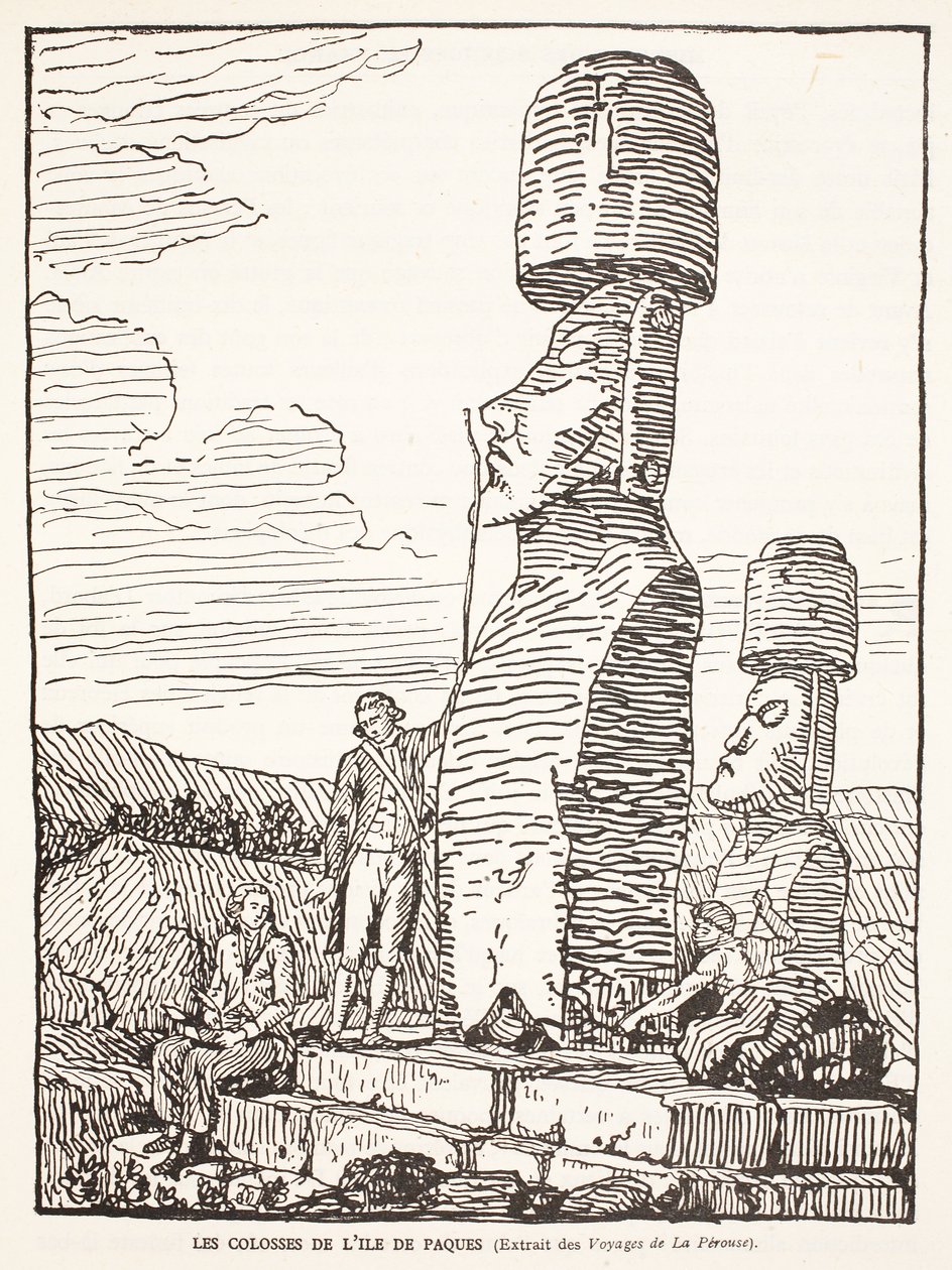 The Giants of Easter Island by French School