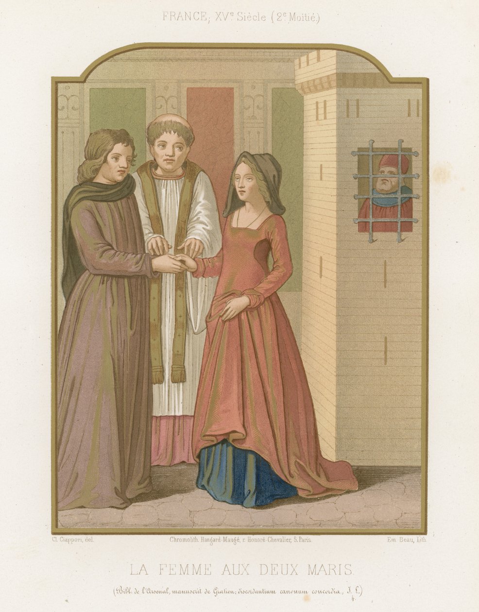 The Woman with Two Husbands by French School