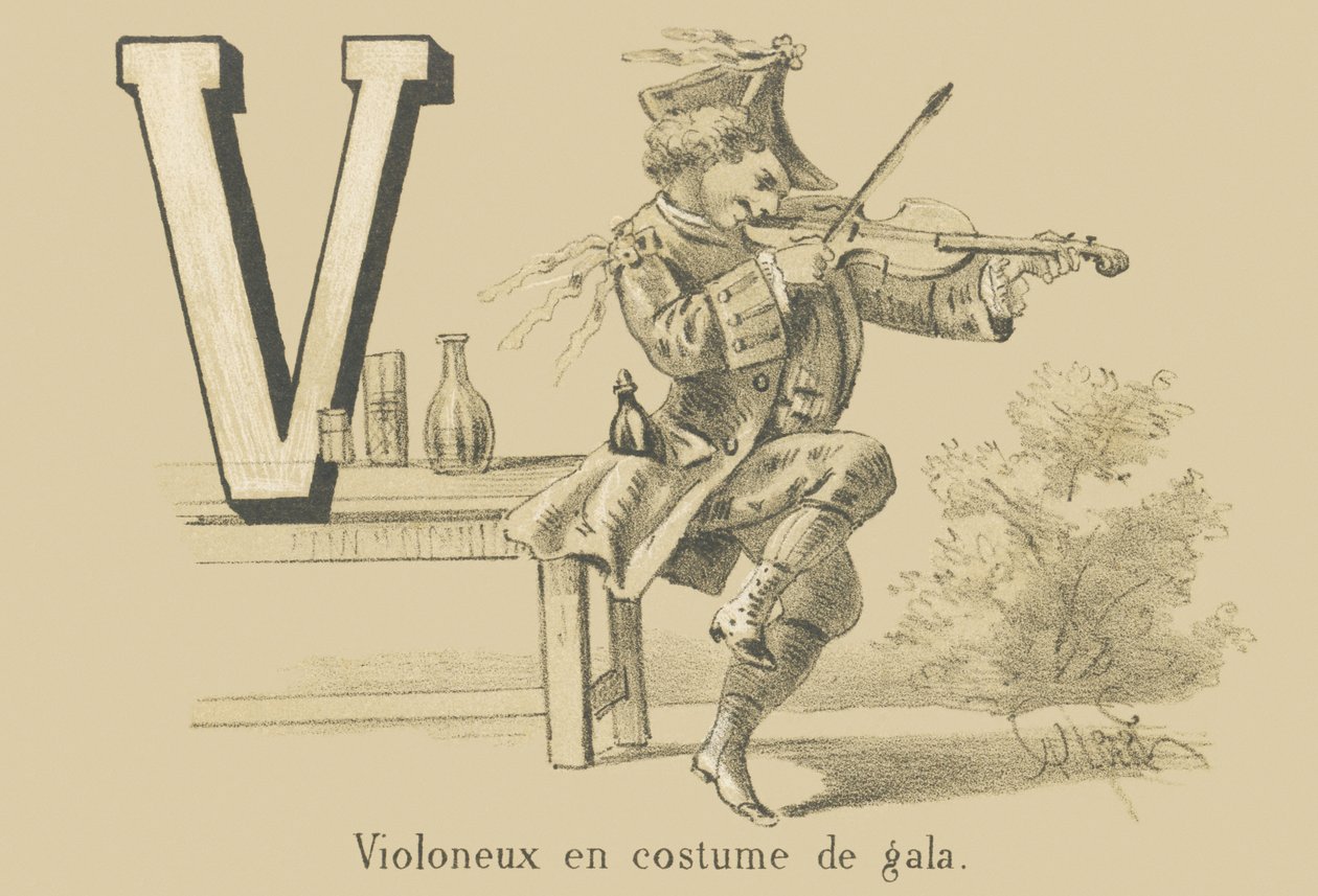 Fiddler in Gala Costume by French School