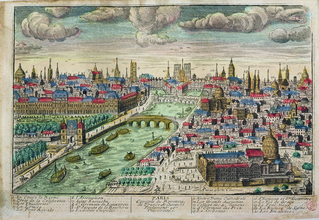 View of Paris and the River Seine by French School