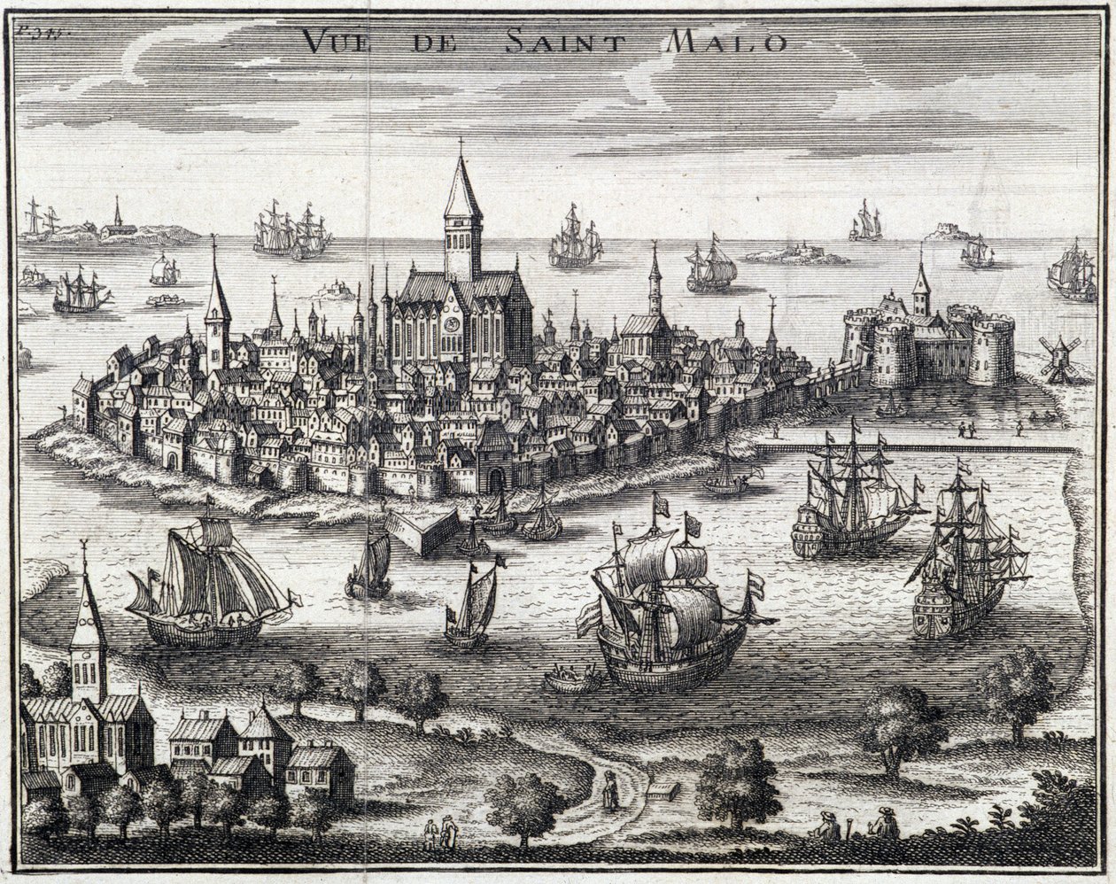 View of St Malo - Anonymous Engraving by French School