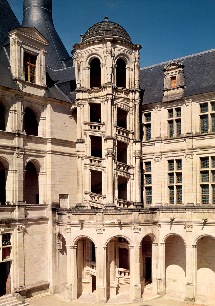 View of the main staircase, 1519-46 by French School