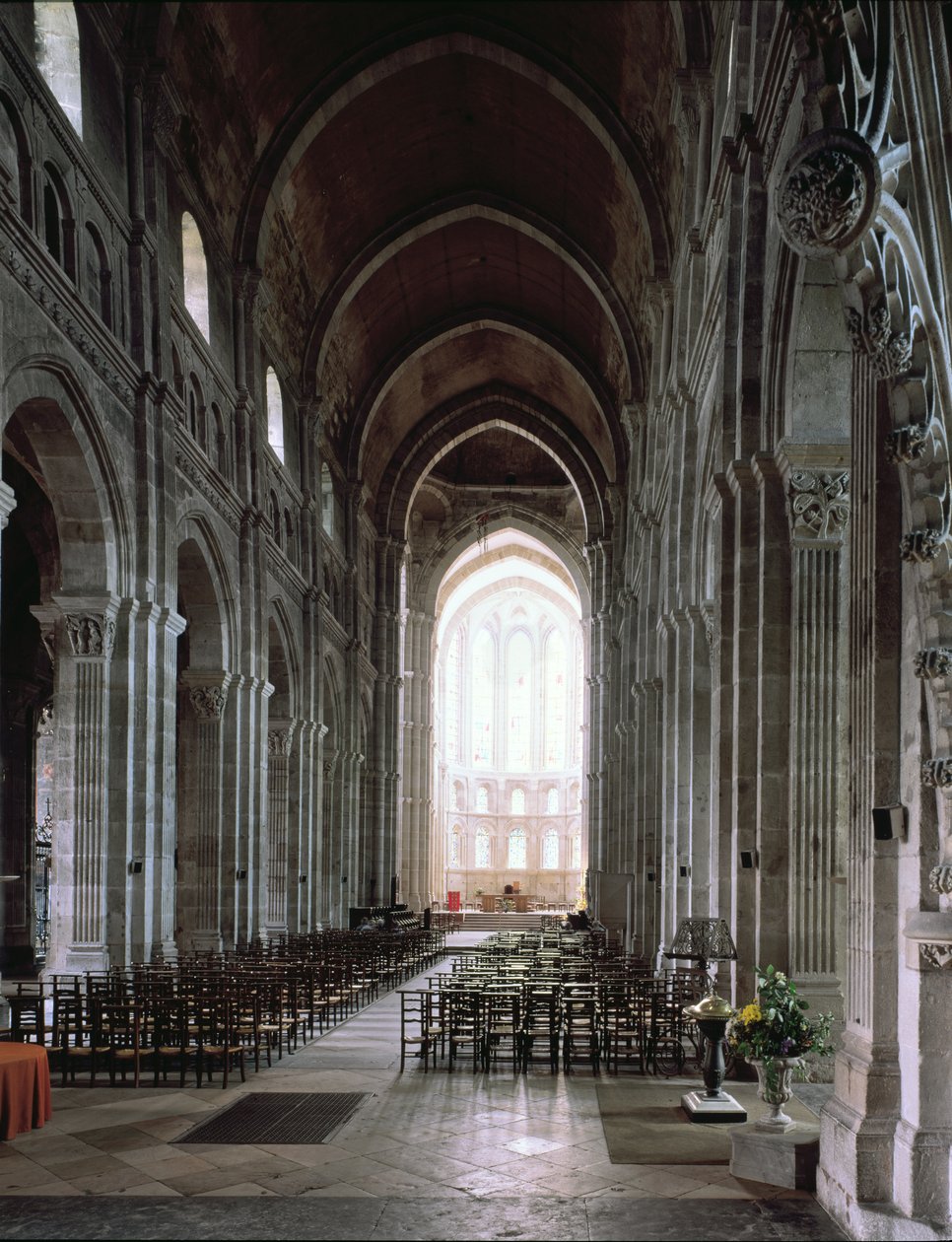 View of the nave by French School
