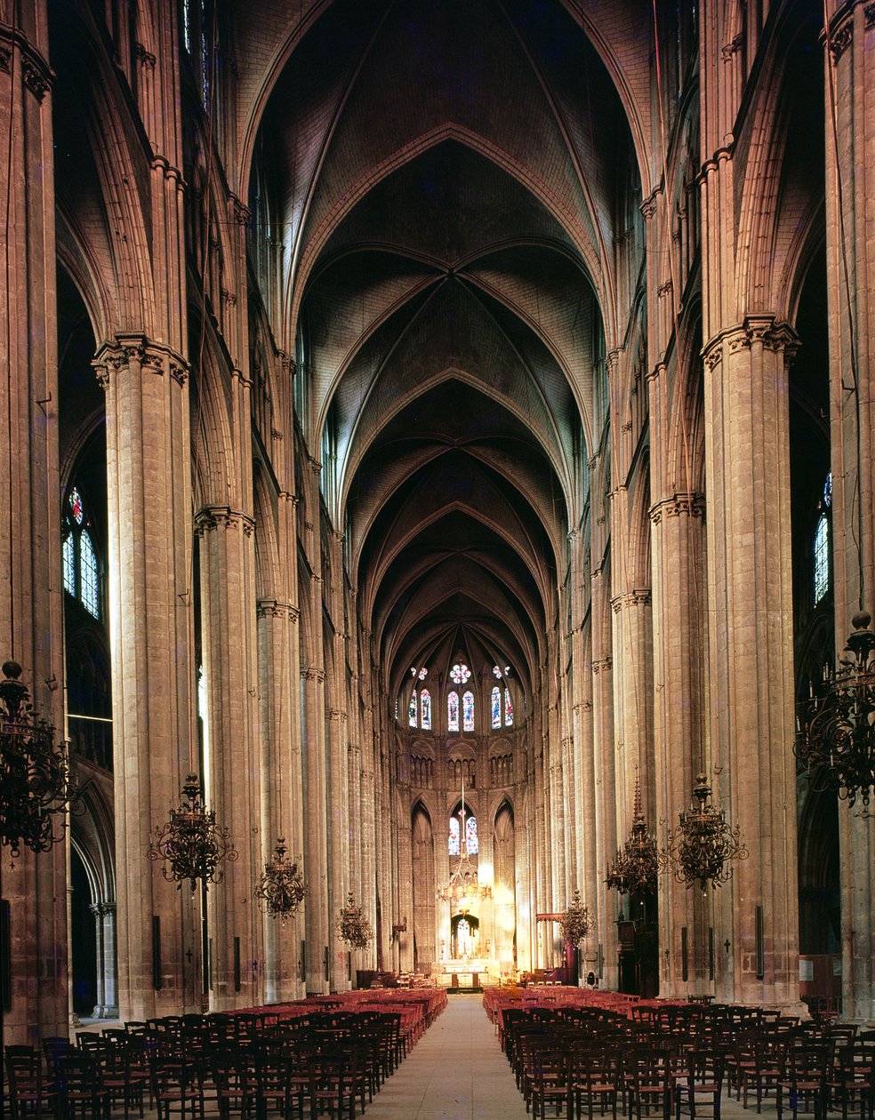 View of the nave by French School