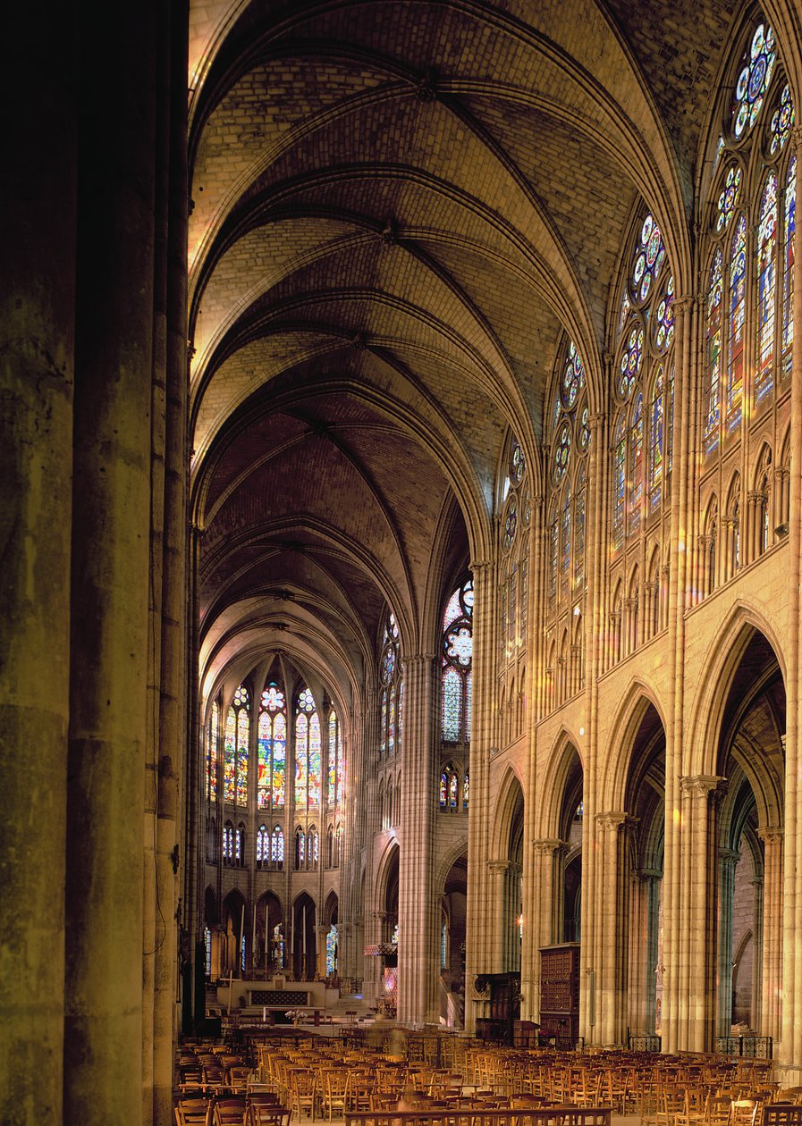 View of the Nave Looking East by French School