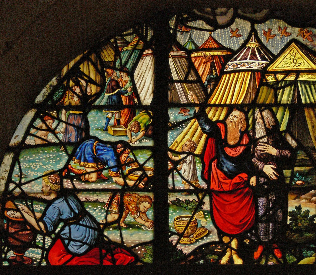 Window Charnier-10 Depicting Manna from Heaven by French School