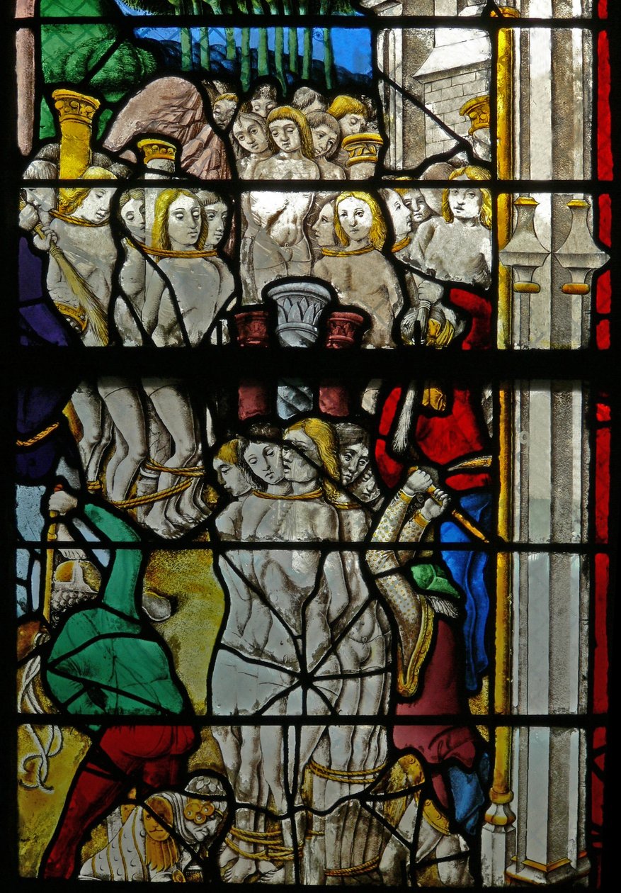 Window depicting mass martyrdoms by French School