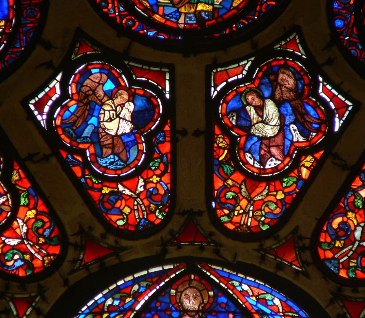 Window depicting angels by French School