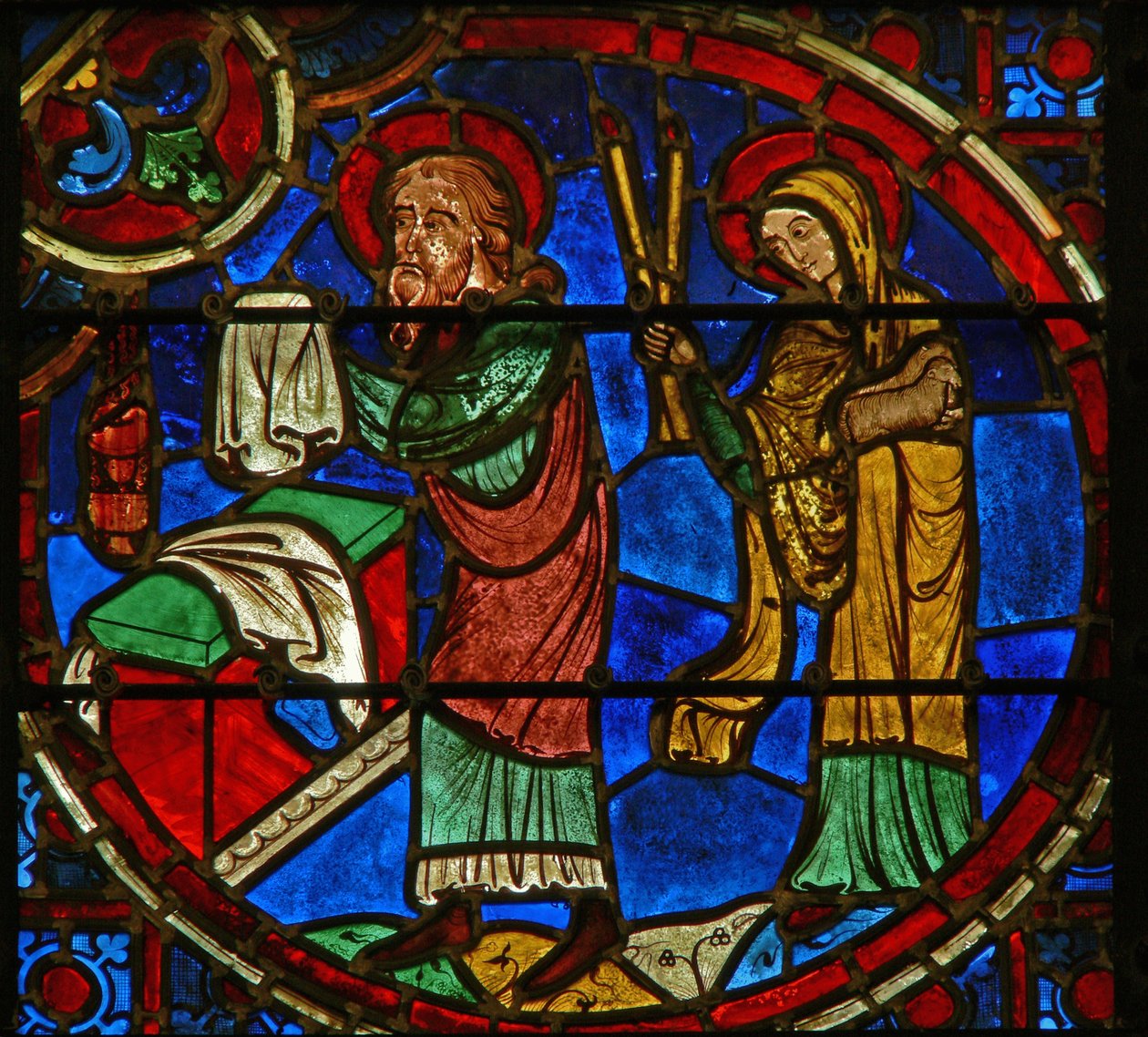 Window depicting Elisha and the Widow by French School