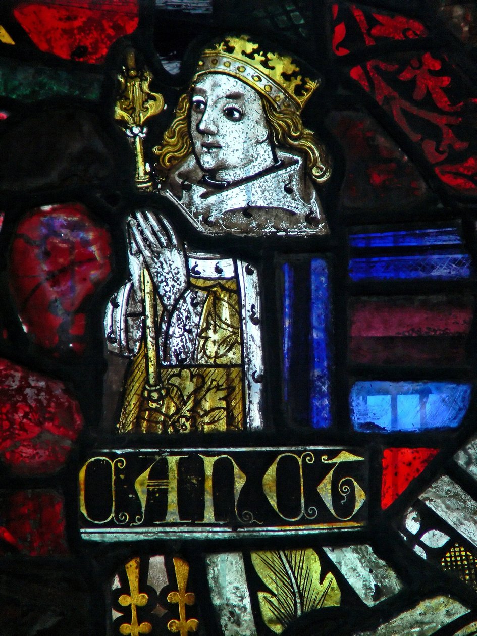 Window depicting King Canute by French School