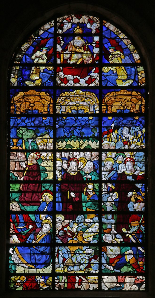 Window depicting Passion Scenes by French School