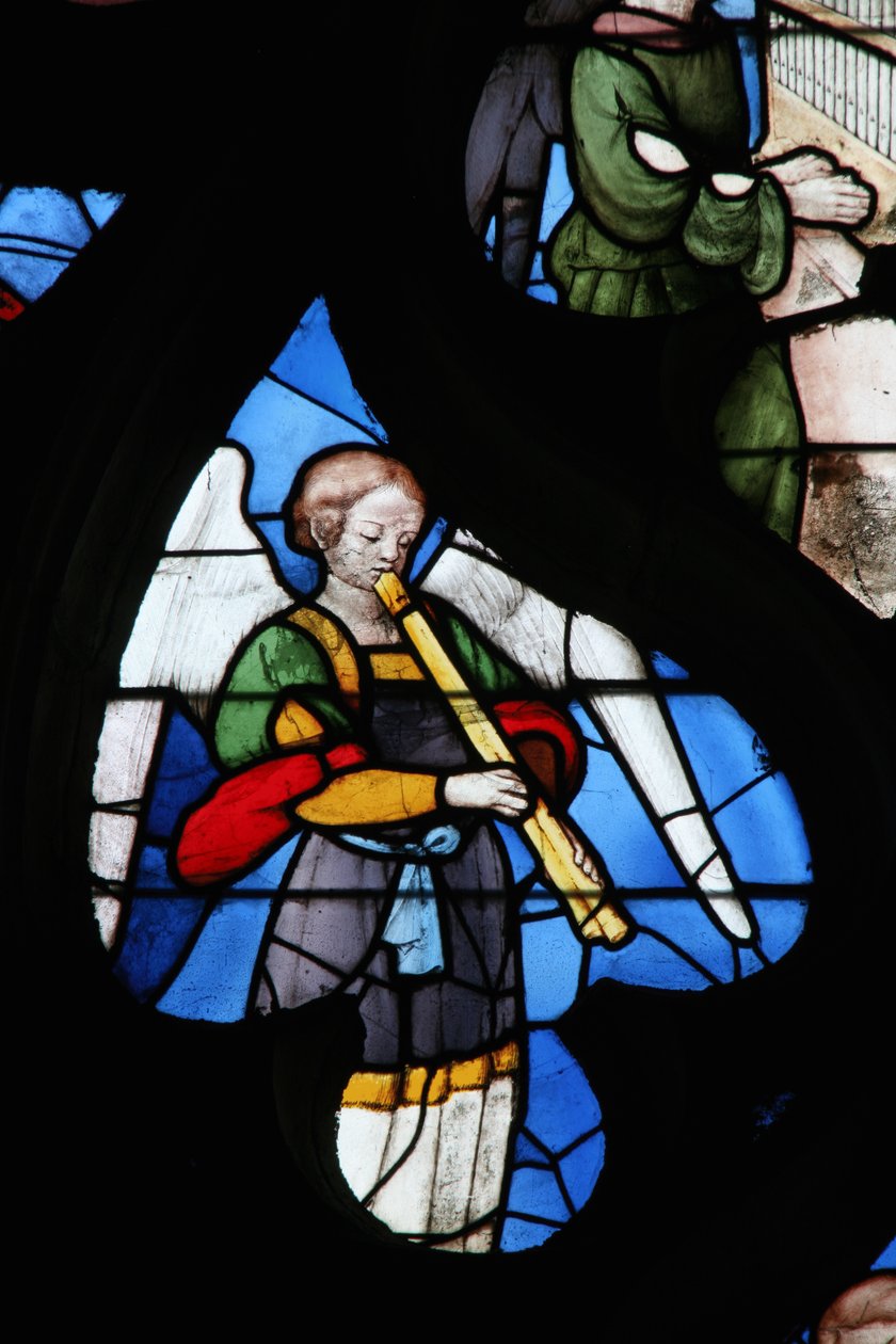 Window depicting a Musical Angel by French School