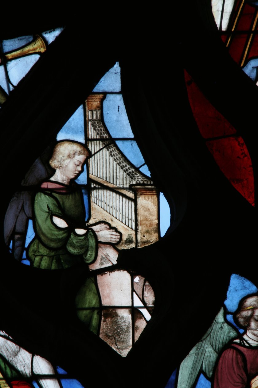 Window depicting a Musical Angel by French School