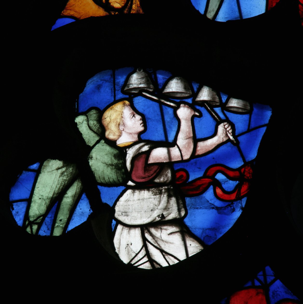 Window depicting a Musical Angel by French School
