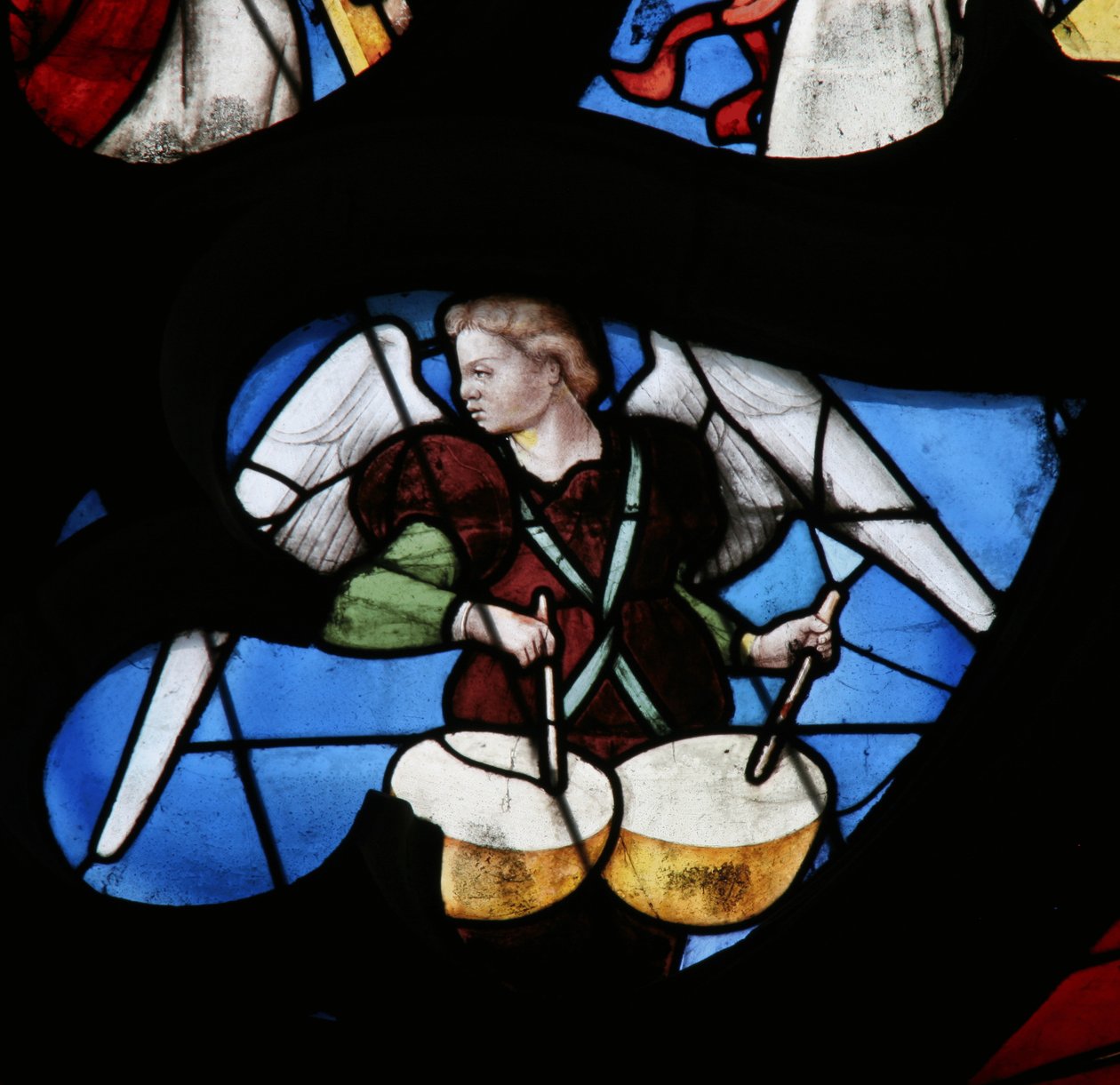Window depicting a Musical Angel by French School