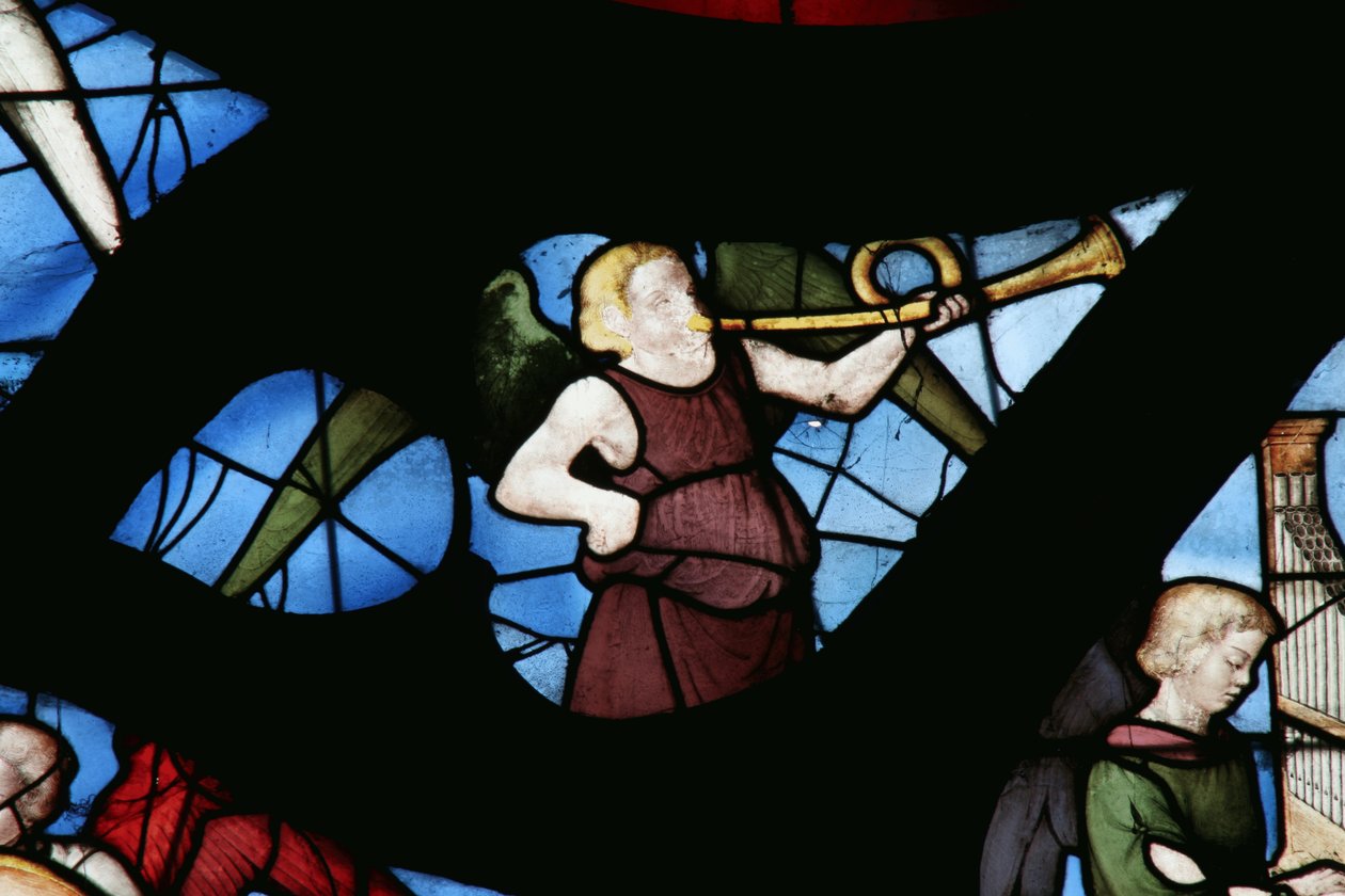Window depicting a Musical Angel by French School