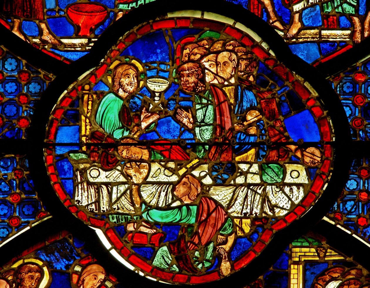 Window depicting the Last Supper by French School