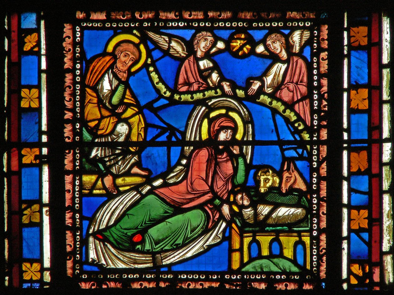 Window s2-C depicting the Nativity by French School