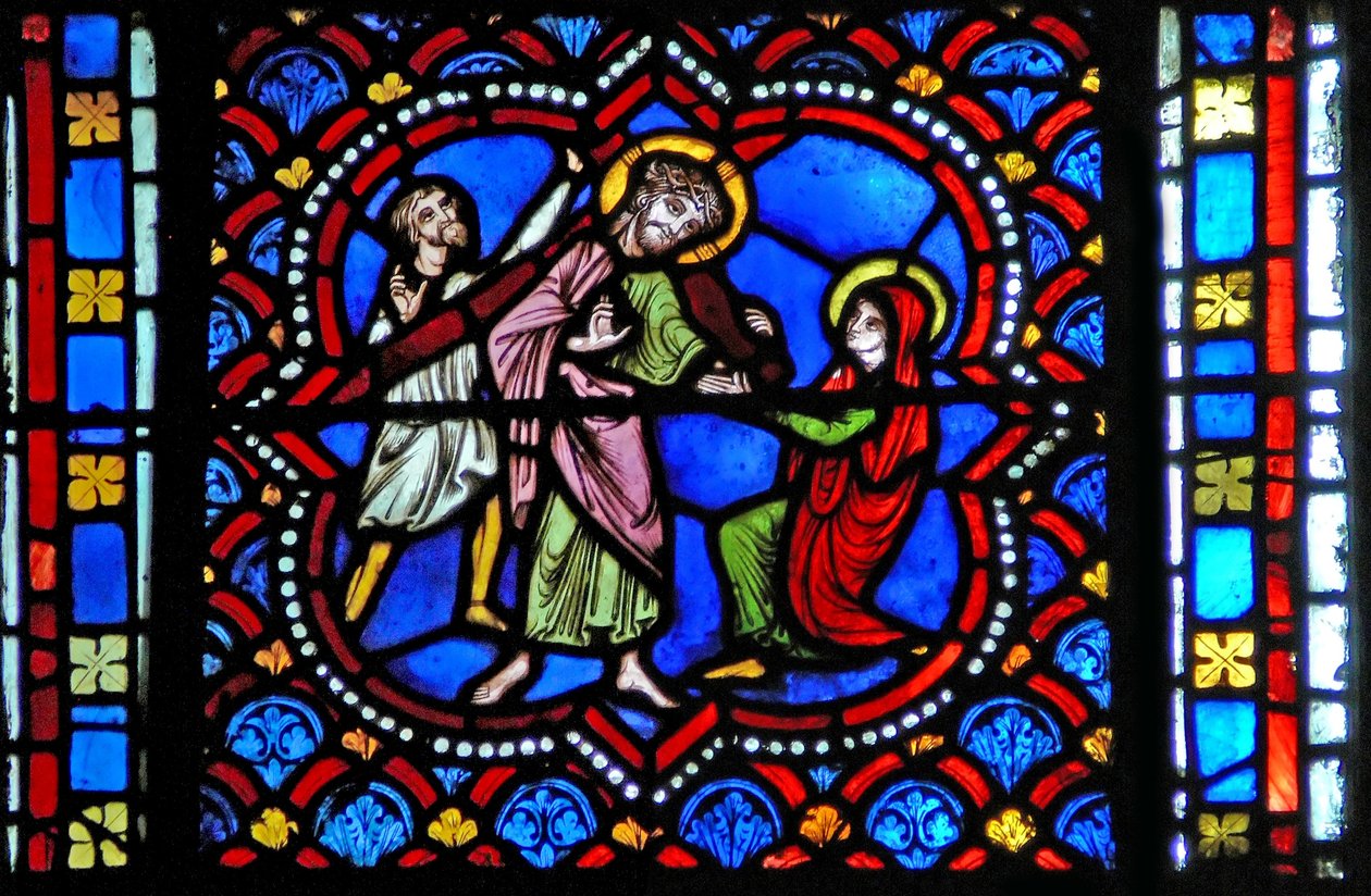 Window s2-L depicting the Via Crucis by French School
