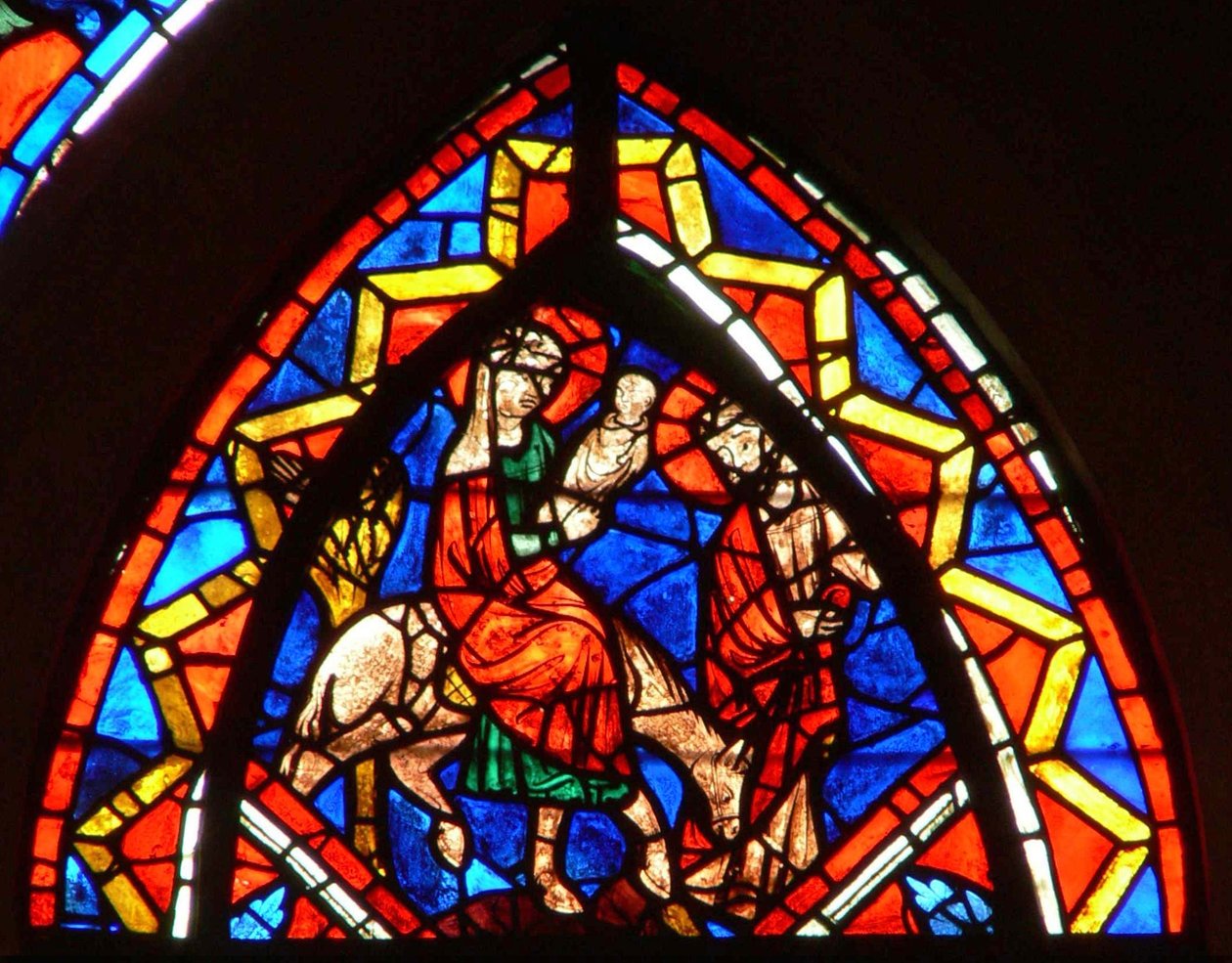 Window depicting the Flight into Egypt by French School