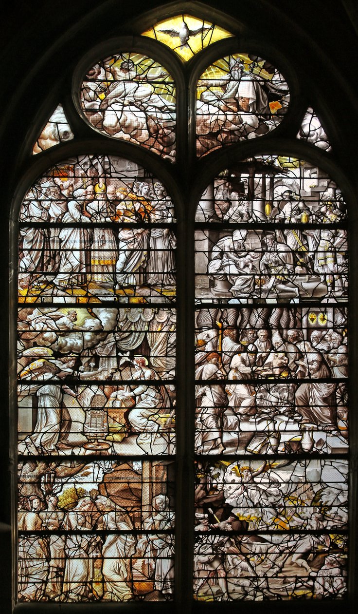 Window w10 depicting the Childhood of Christ by French School