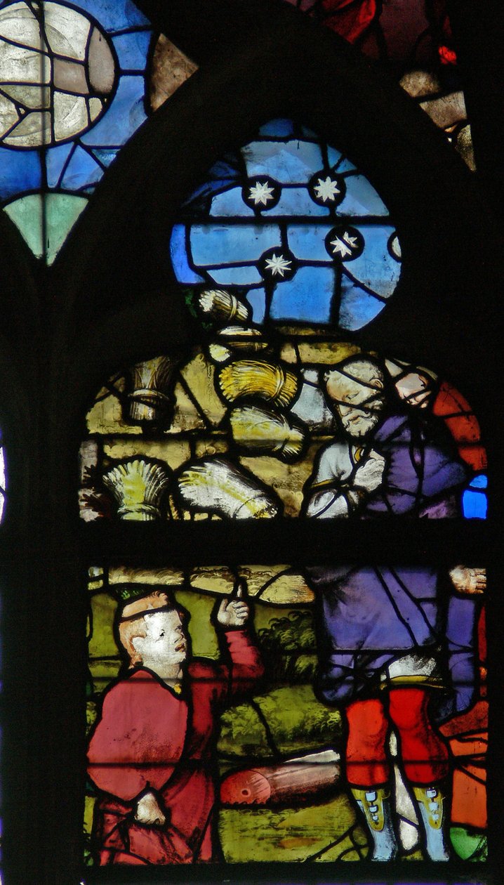 Window depicting Joseph recounts his dream by French School