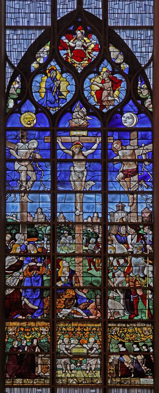 Window depicting the Crucifixion by French School