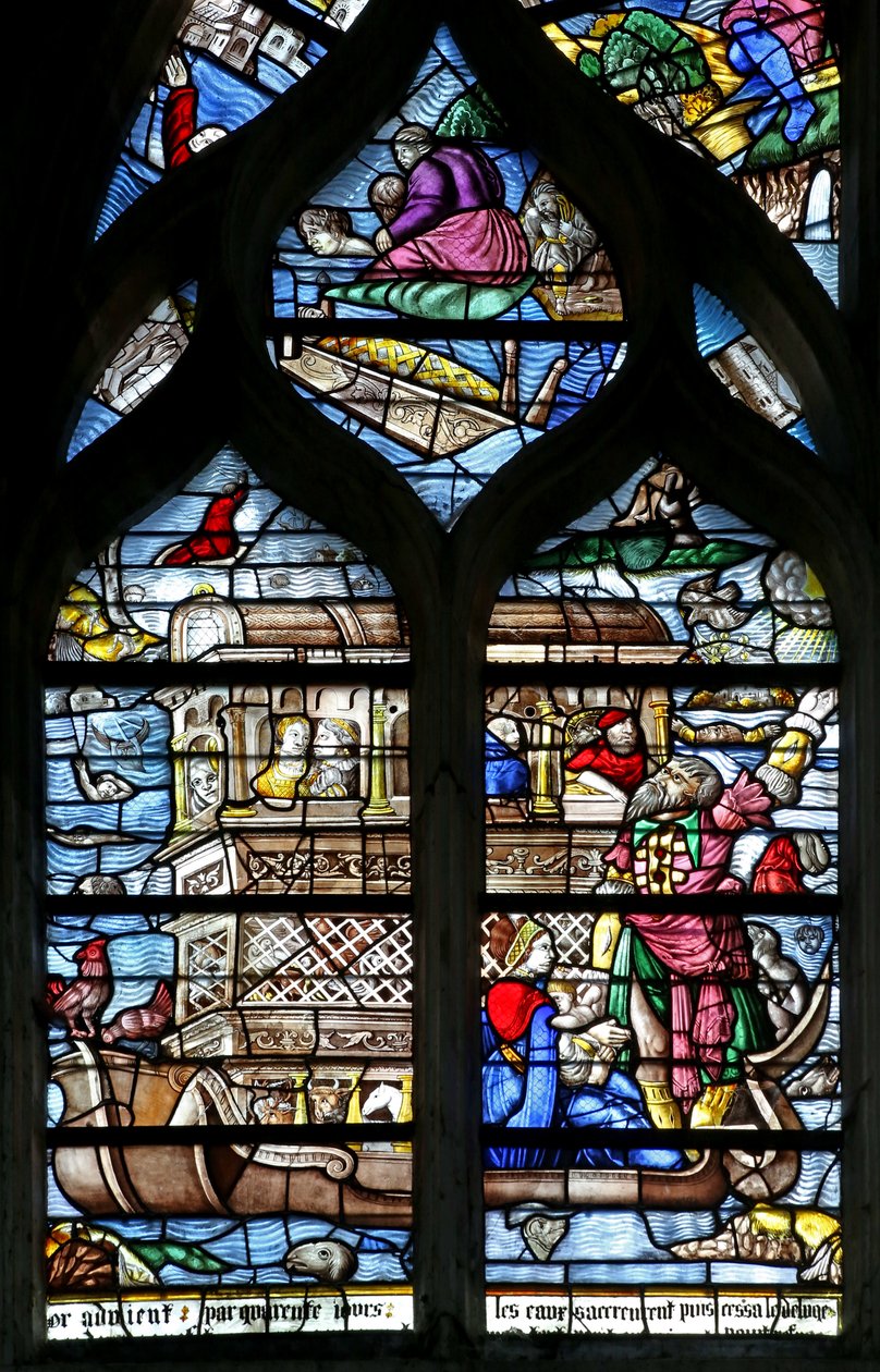Window w124 depicting Noah