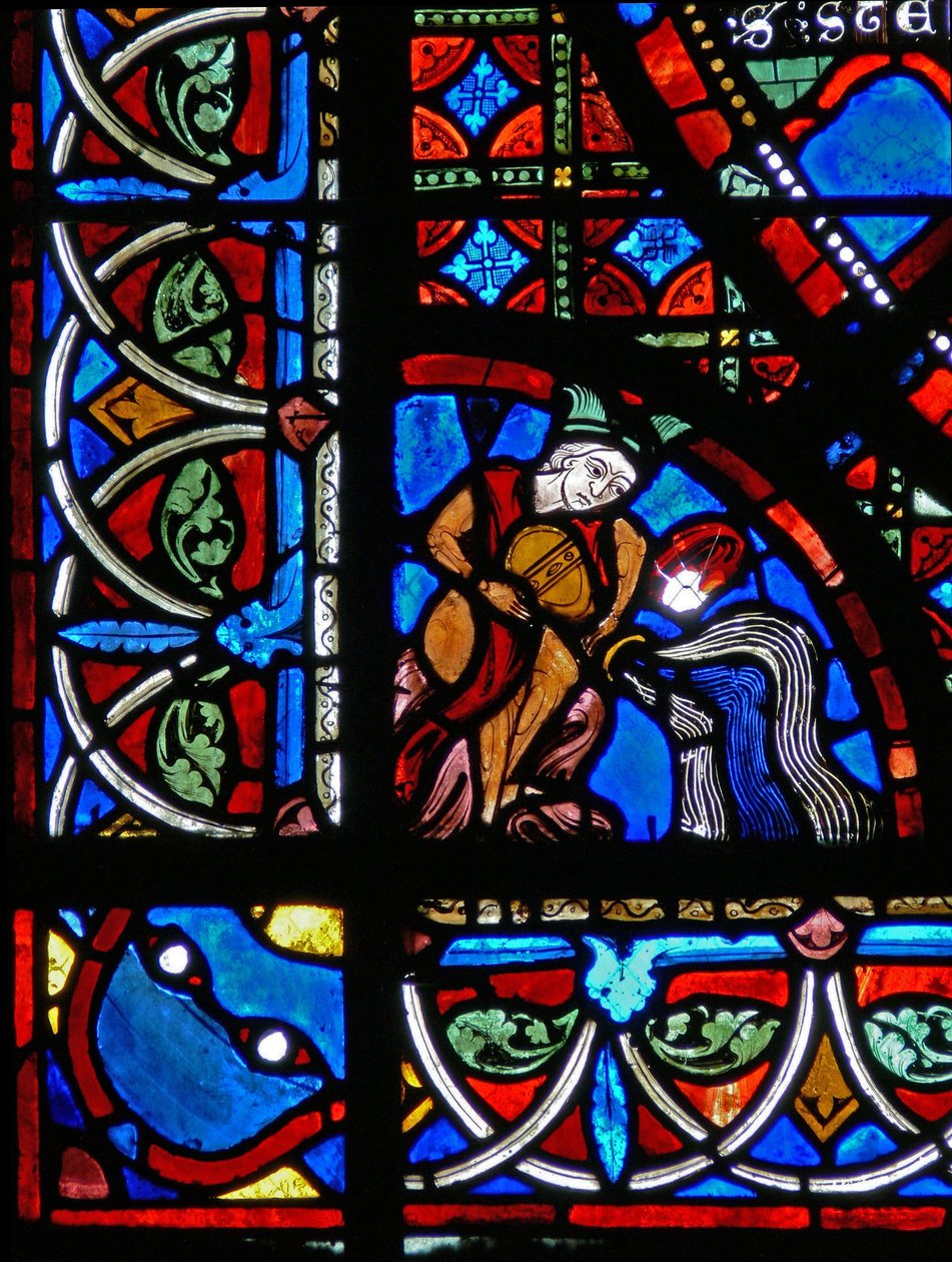 Window w15 depicting donors - watercarriers by French School