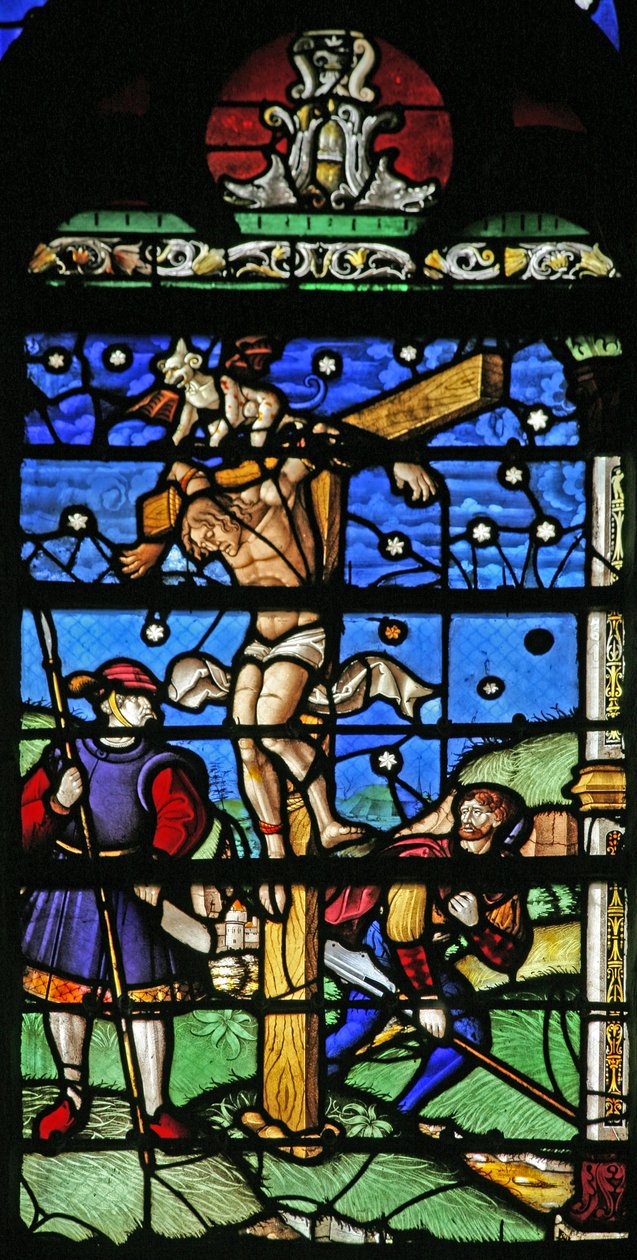 Window 19 depicting the Unrepentant thief by French School