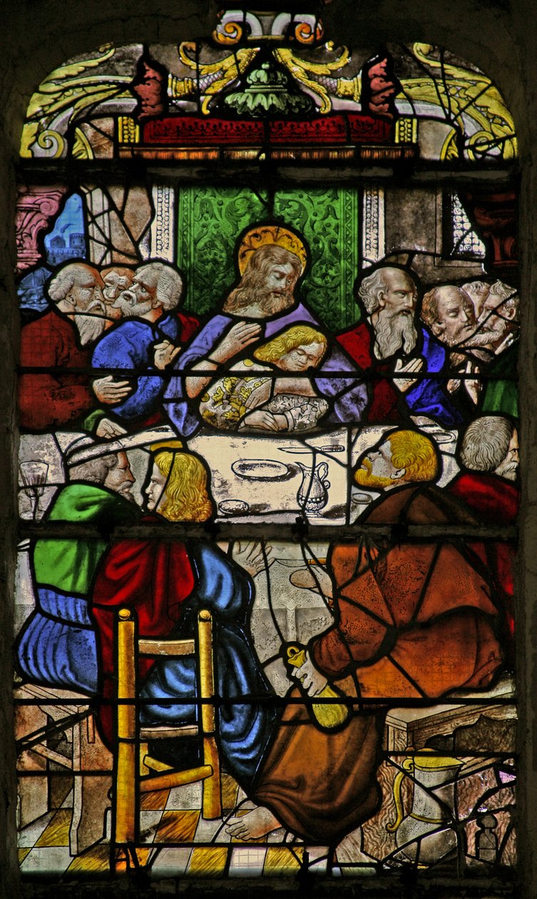 Window w1 depicting the Last Supper by French School
