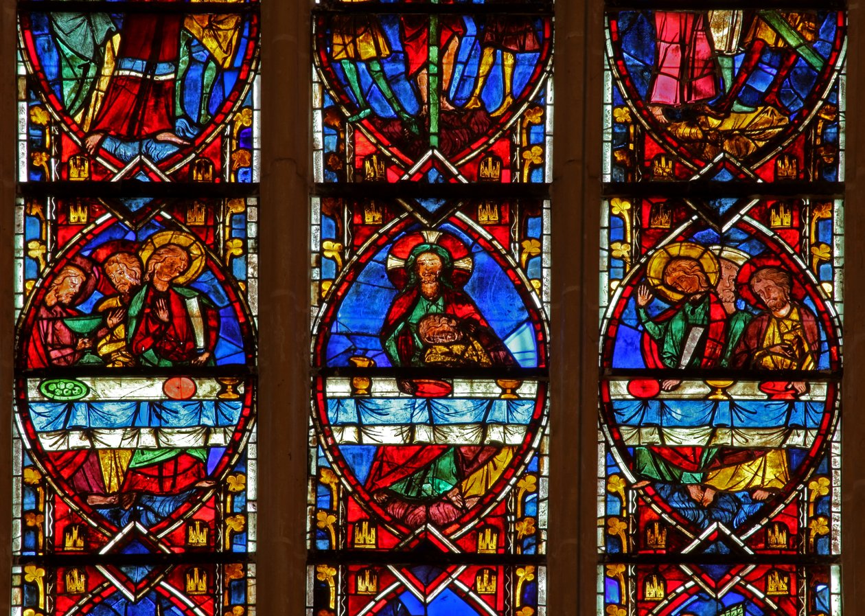 Window depicting the Last Supper by French School