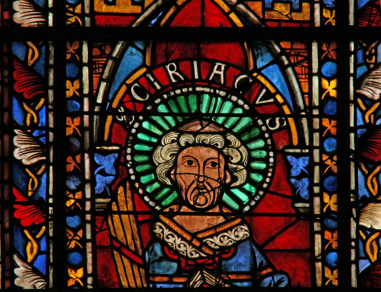 Window w201 depicting St Cyriac by French School