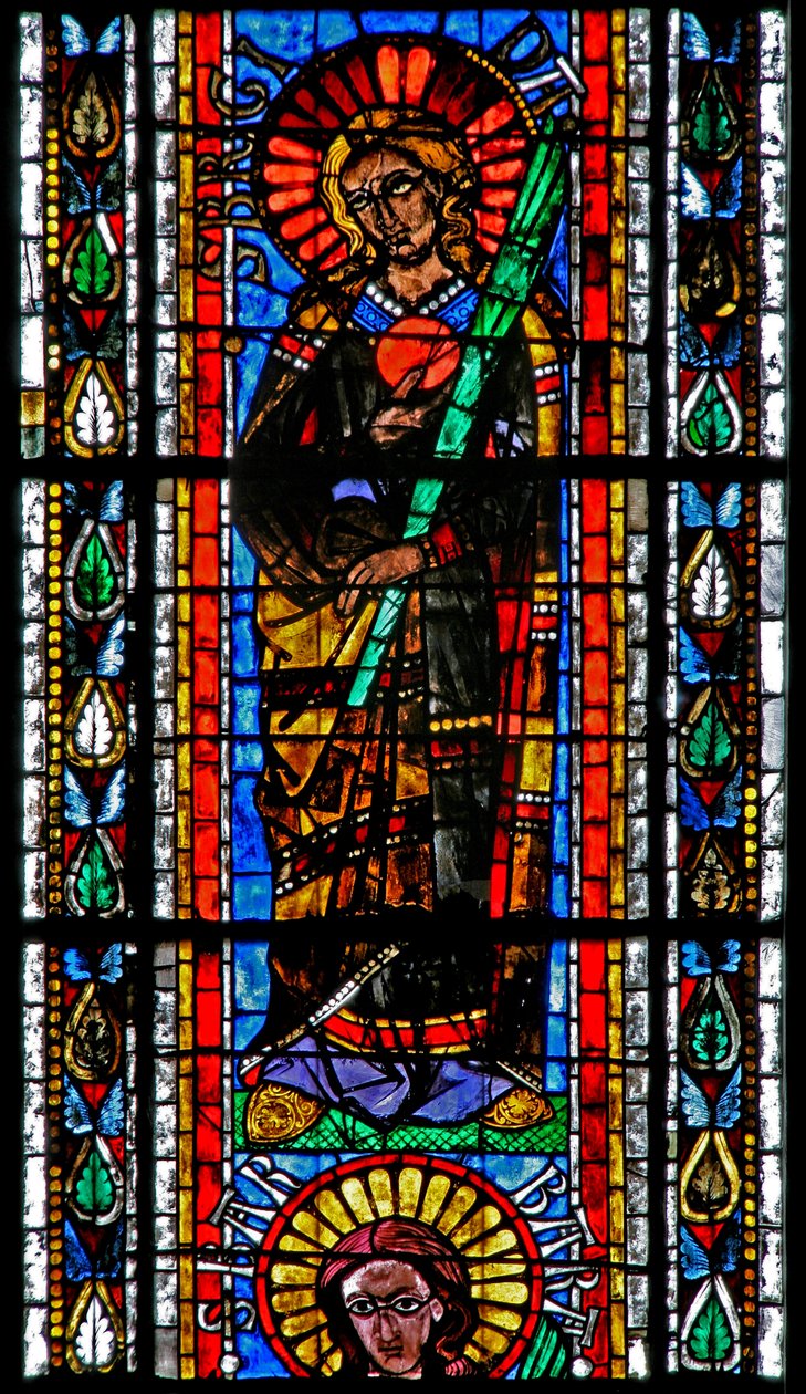 Window w202 depicting St Brigit by French School