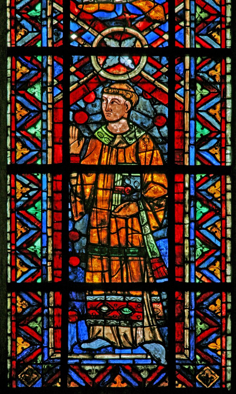 Window depicting a Cleric by French School