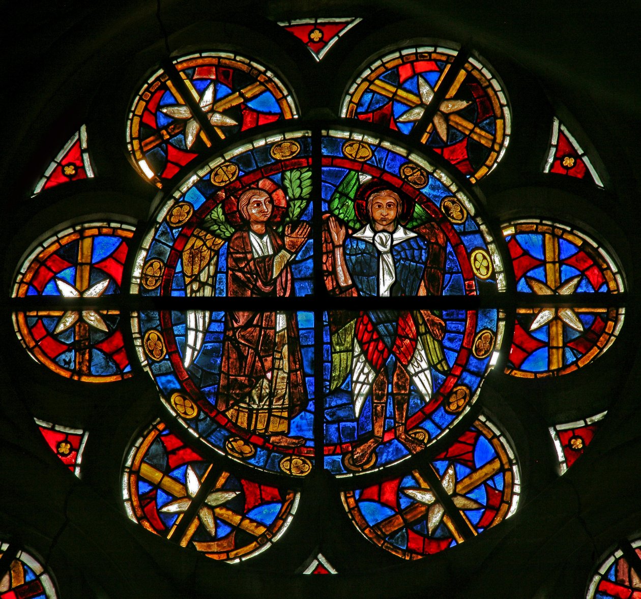 Window depicting Two Angels by French School
