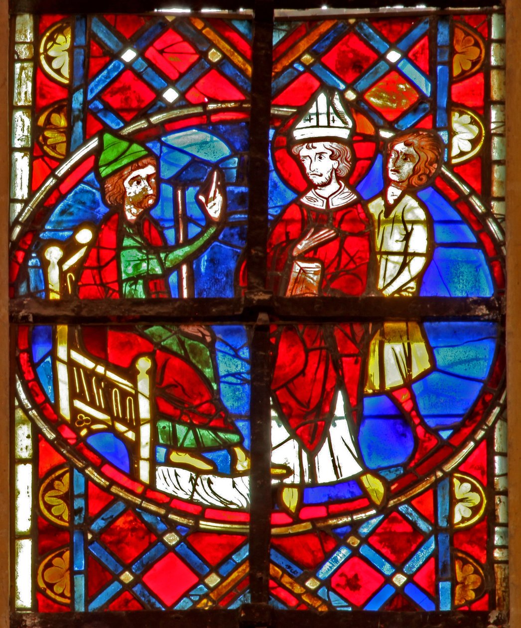 Window depicting St Denis is arrested by French School