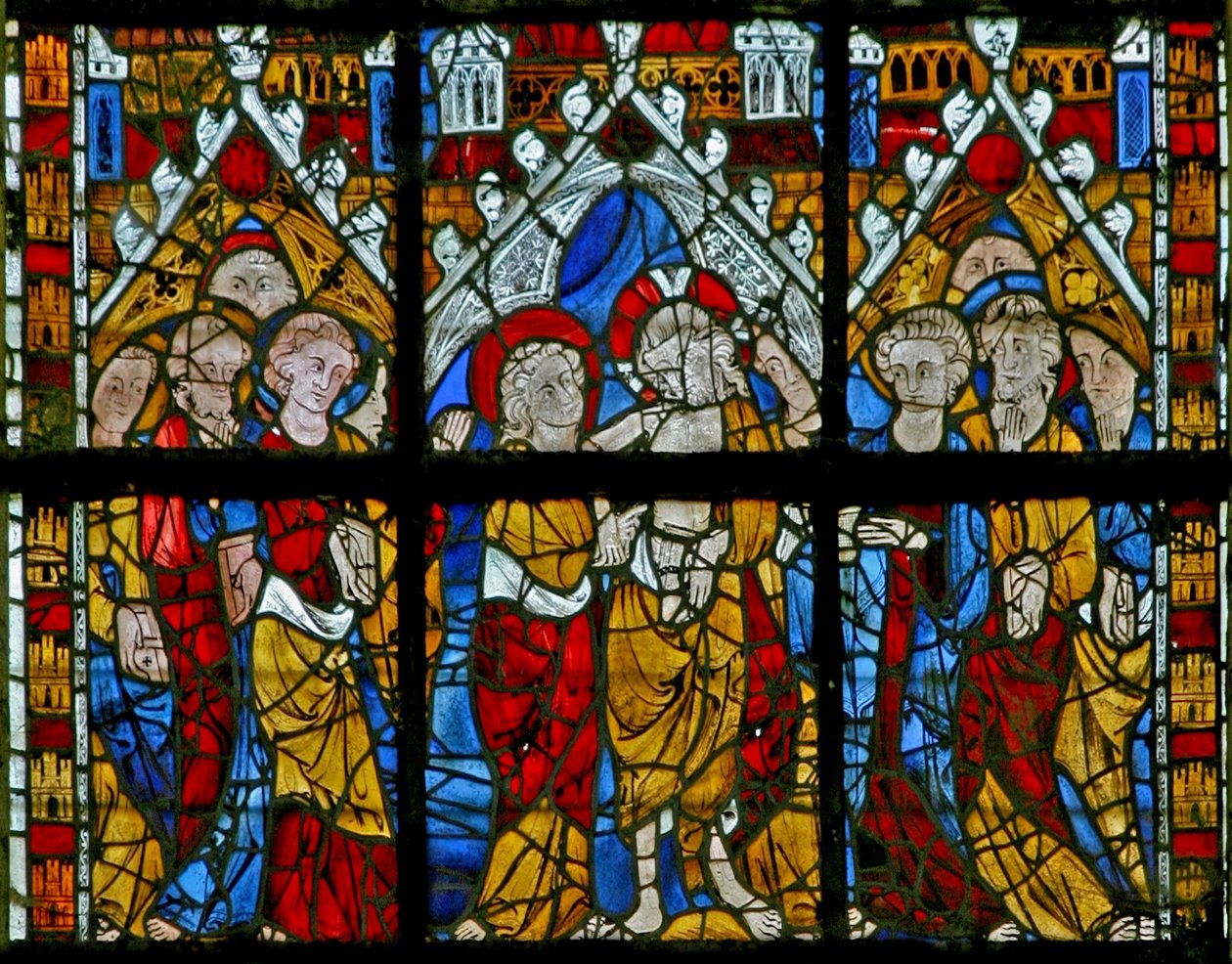 Window depicting the doubting St Thomas by French School