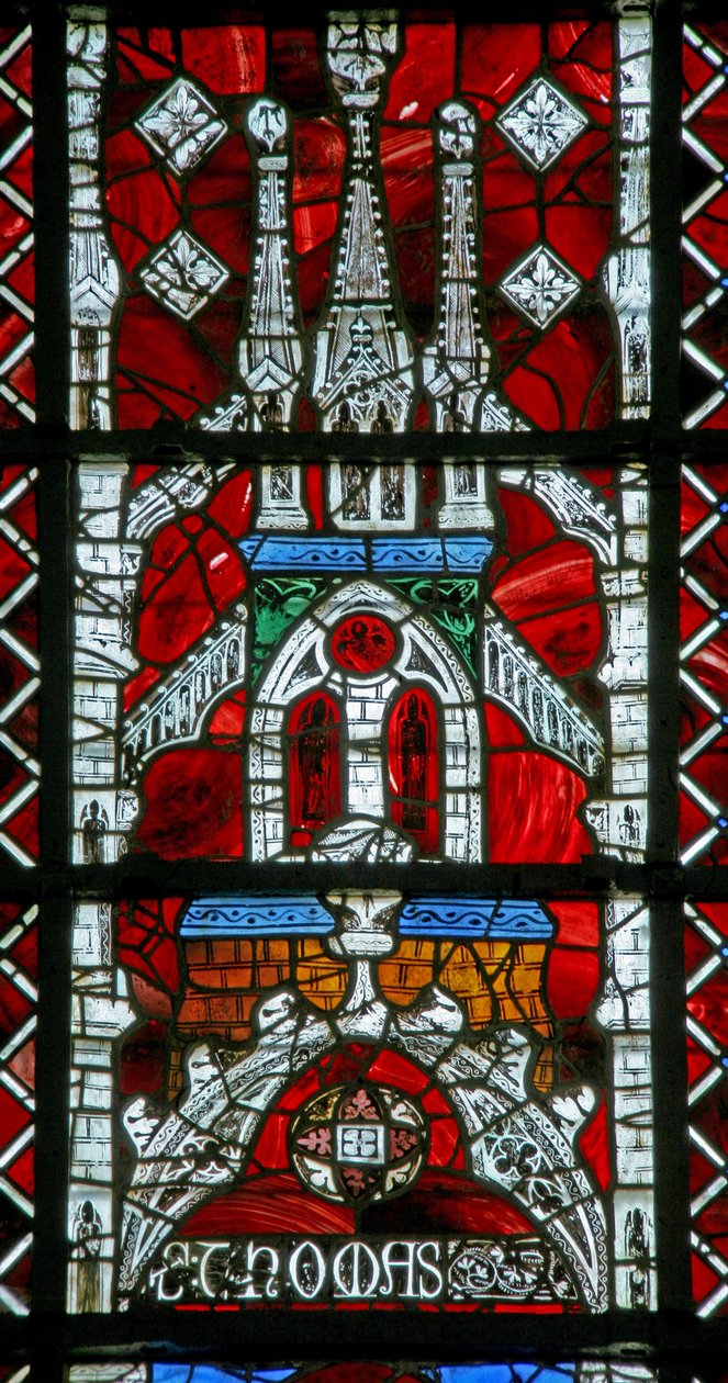 Window depicting a canopy by French School
