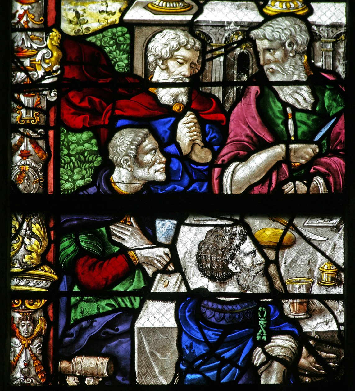 Window depicting the Last Supper by French School