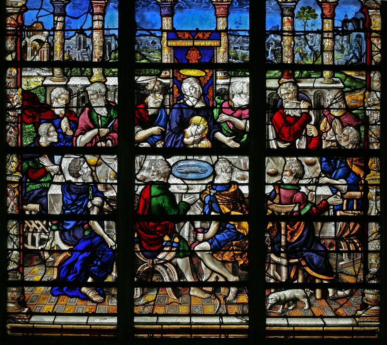 Window depicting the Last Supper by French School
