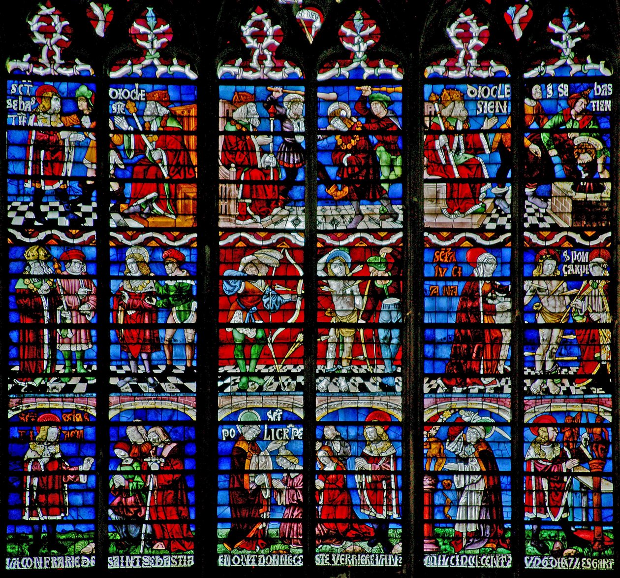 St Sebastian window by French School