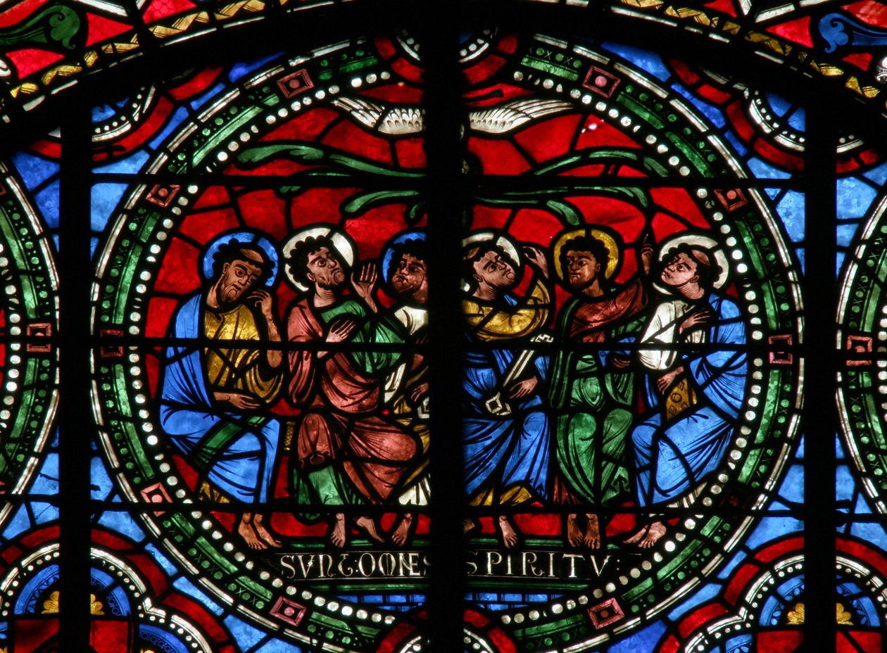 Window depicting Pentecost (modern) by French School